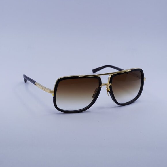 Dita MACH-ONE DRX-2030B-G Sunglasses Black/Gold Aviator Frame, Brown Lenses - Picture 1 of 12